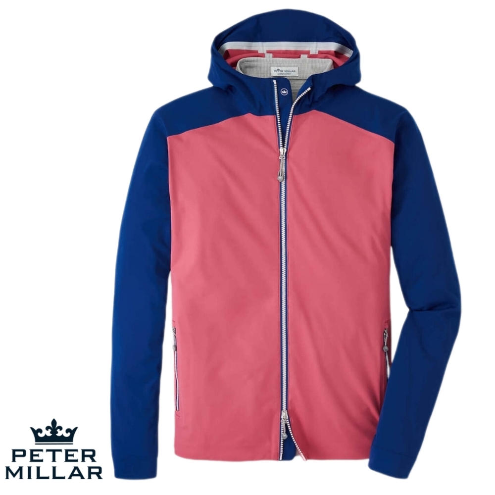 Peter Millar Crown Sport Mens Medium Cape Red / Sport Navy Hyperlight 3L Link Ja - Picture 1 of 8